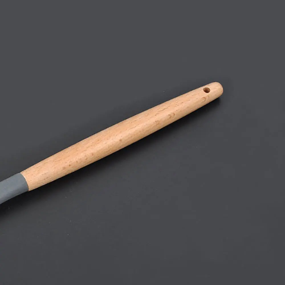 Silicone Cooking Utensils – Wooden Handle Set