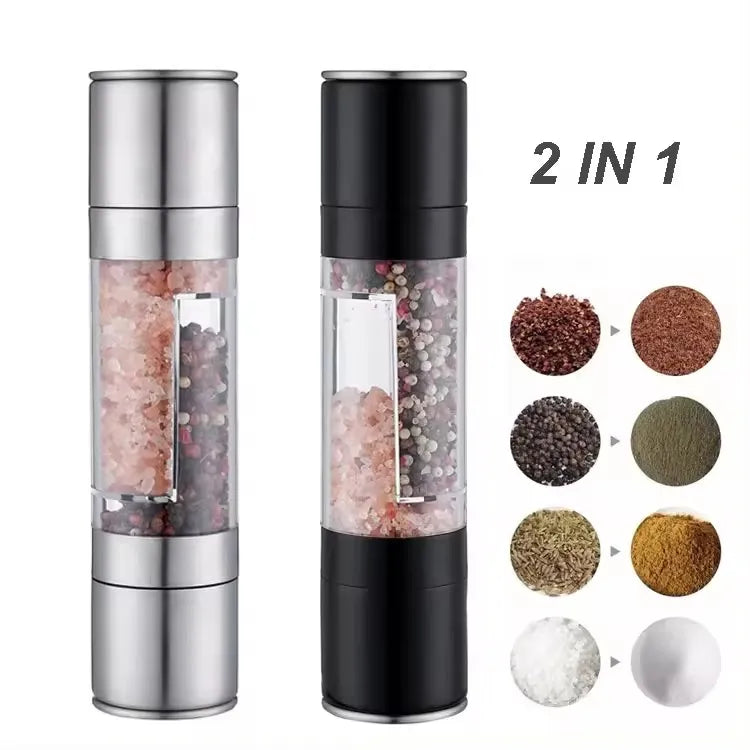 2-in-1 Salt & Pepper Grinder – Manual Ceramic Dual Mill