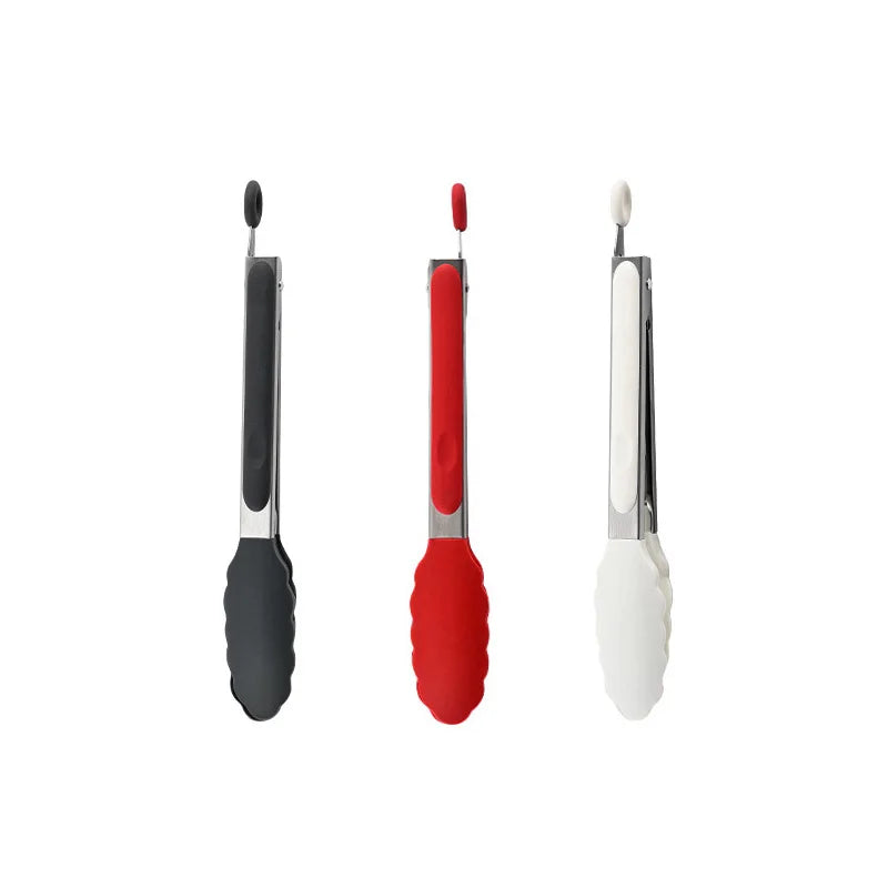 9-inch food tongs Stainless steel tongs Silicone non-stick cooking clips Outdoor Barbecue salad bread tools Kitchen accessories