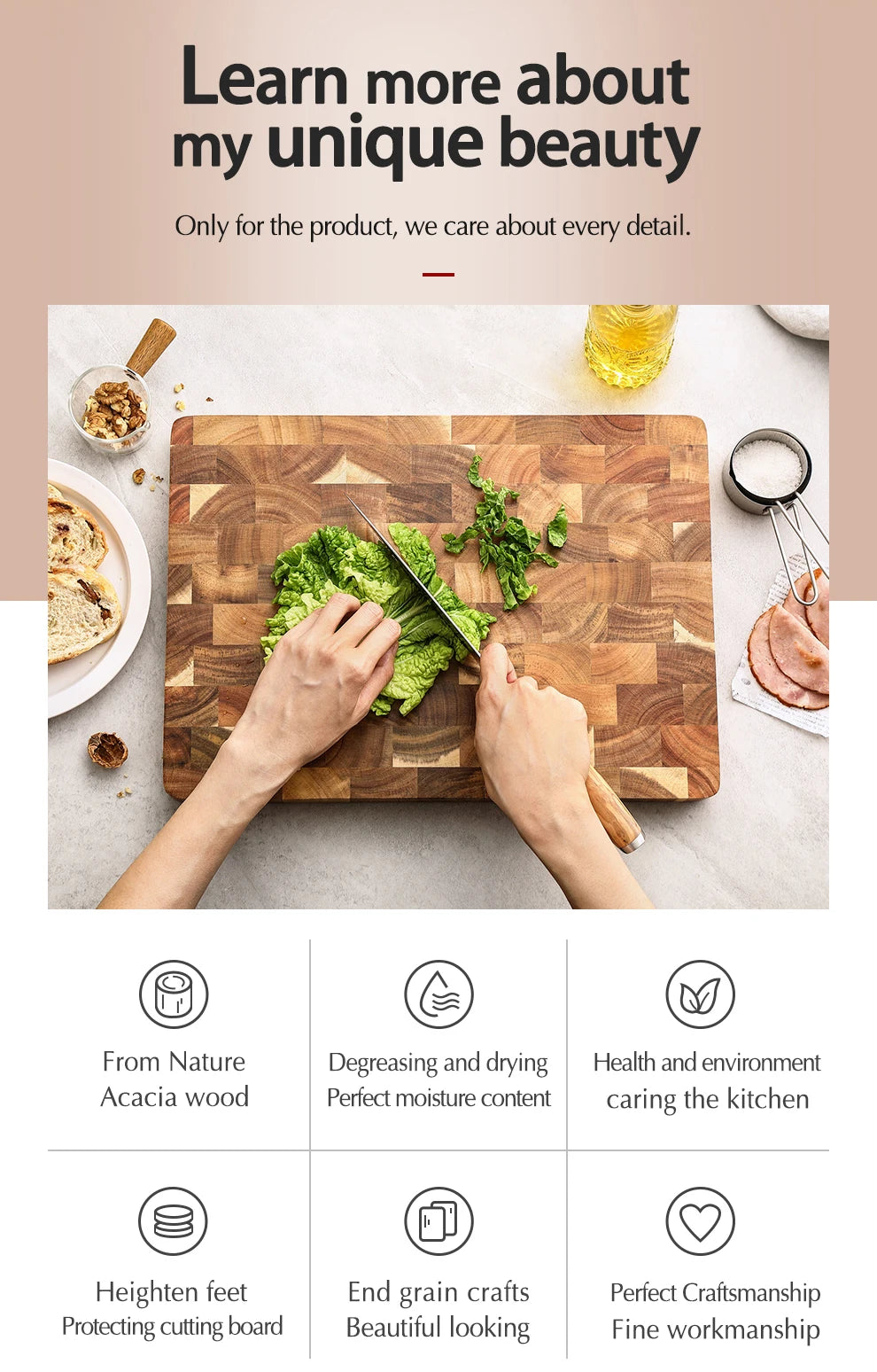 Acacia Wood Cutting Board – Double-Sided & Water-Resistant