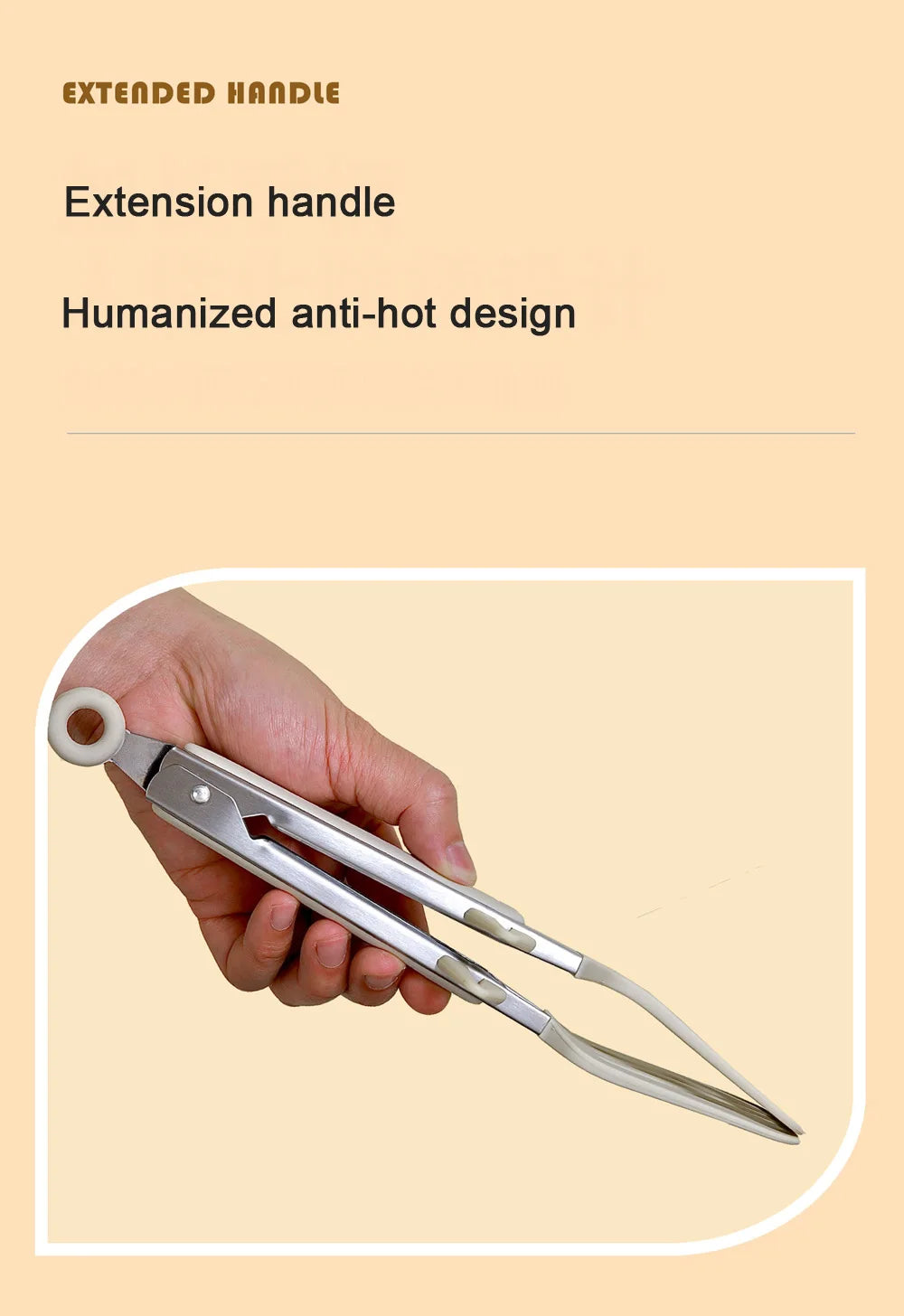 9-inch food tongs Stainless steel tongs Silicone non-stick cooking clips Outdoor Barbecue salad bread tools Kitchen accessories