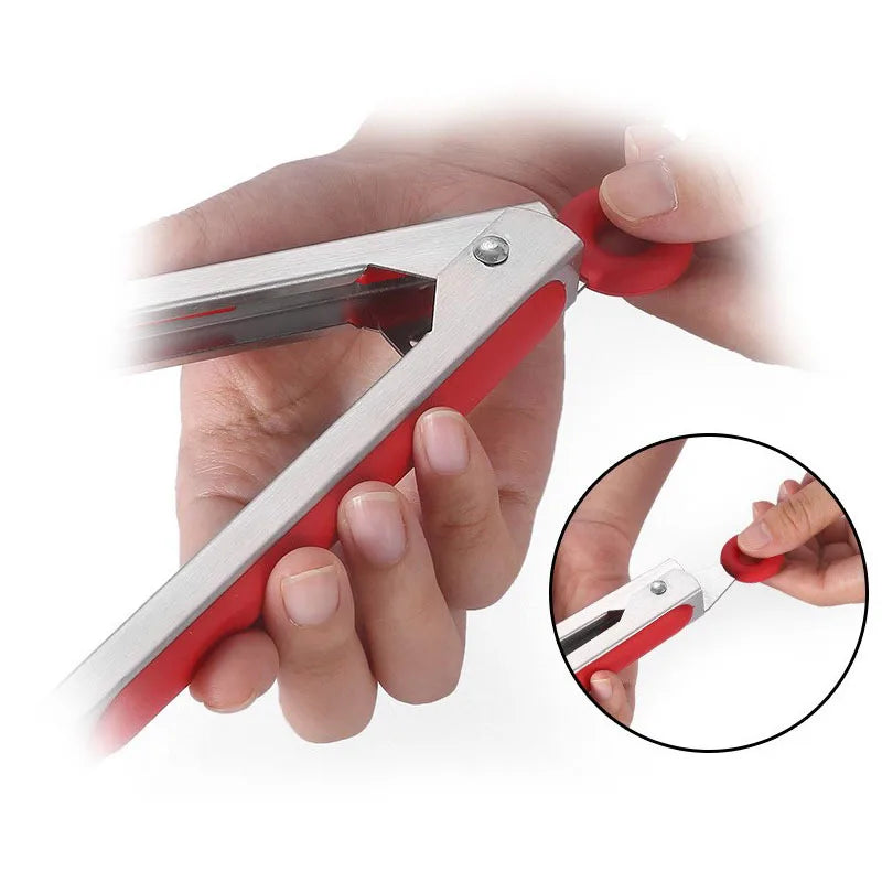 9-inch food tongs Stainless steel tongs Silicone non-stick cooking clips Outdoor Barbecue salad bread tools Kitchen accessories