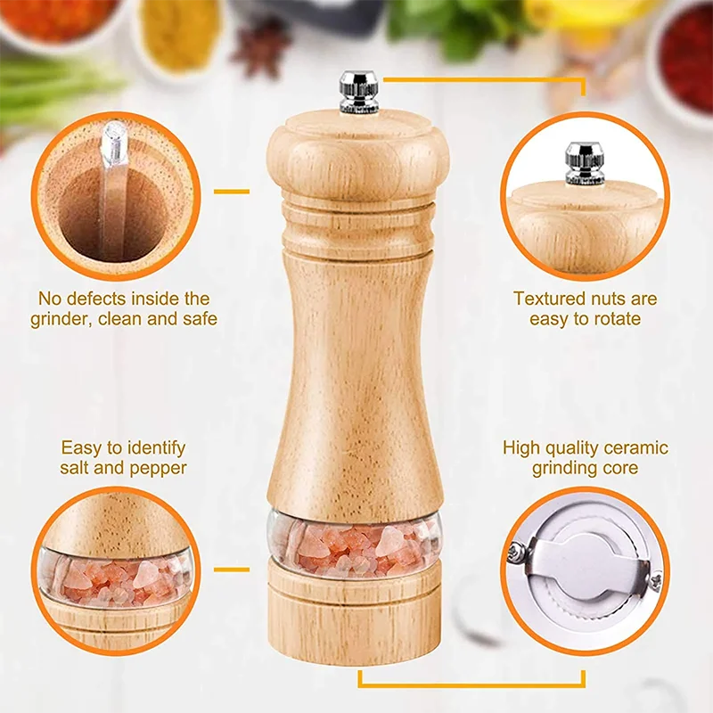 Manual Wooden Pepper Grinder – Multi-Purpose Spice Mill