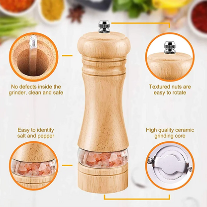 Manual Wooden Pepper Grinder – Multi-Purpose Spice Mill