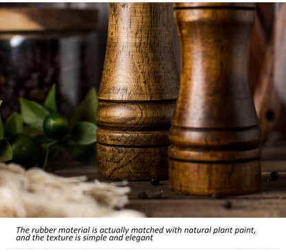 Wooden Salt & Pepper Grinder – Adjustable Ceramic Mill (5"/8"/10")