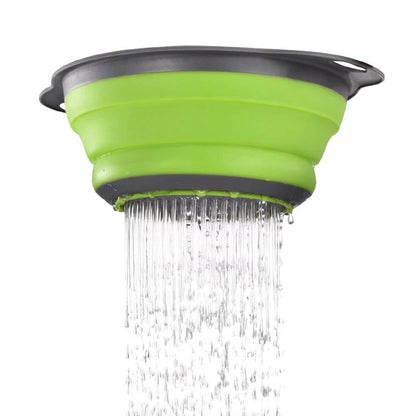 LMETJMA Round Folding Colander BPA Free Fruits Vegetables Washing Drain Basket Kitchen Colander Strainer Dishwasher Safe KC0236