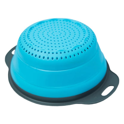 LMETJMA Round Folding Colander BPA Free Fruits Vegetables Washing Drain Basket Kitchen Colander Strainer Dishwasher Safe KC0236