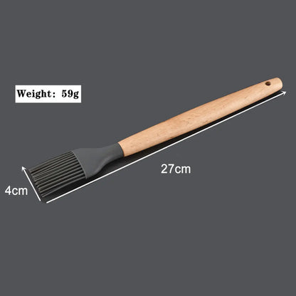 Silicone Cooking Utensils – Wooden Handle Set