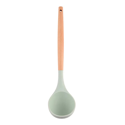 Silicone Soup Ladle – Wood Handle