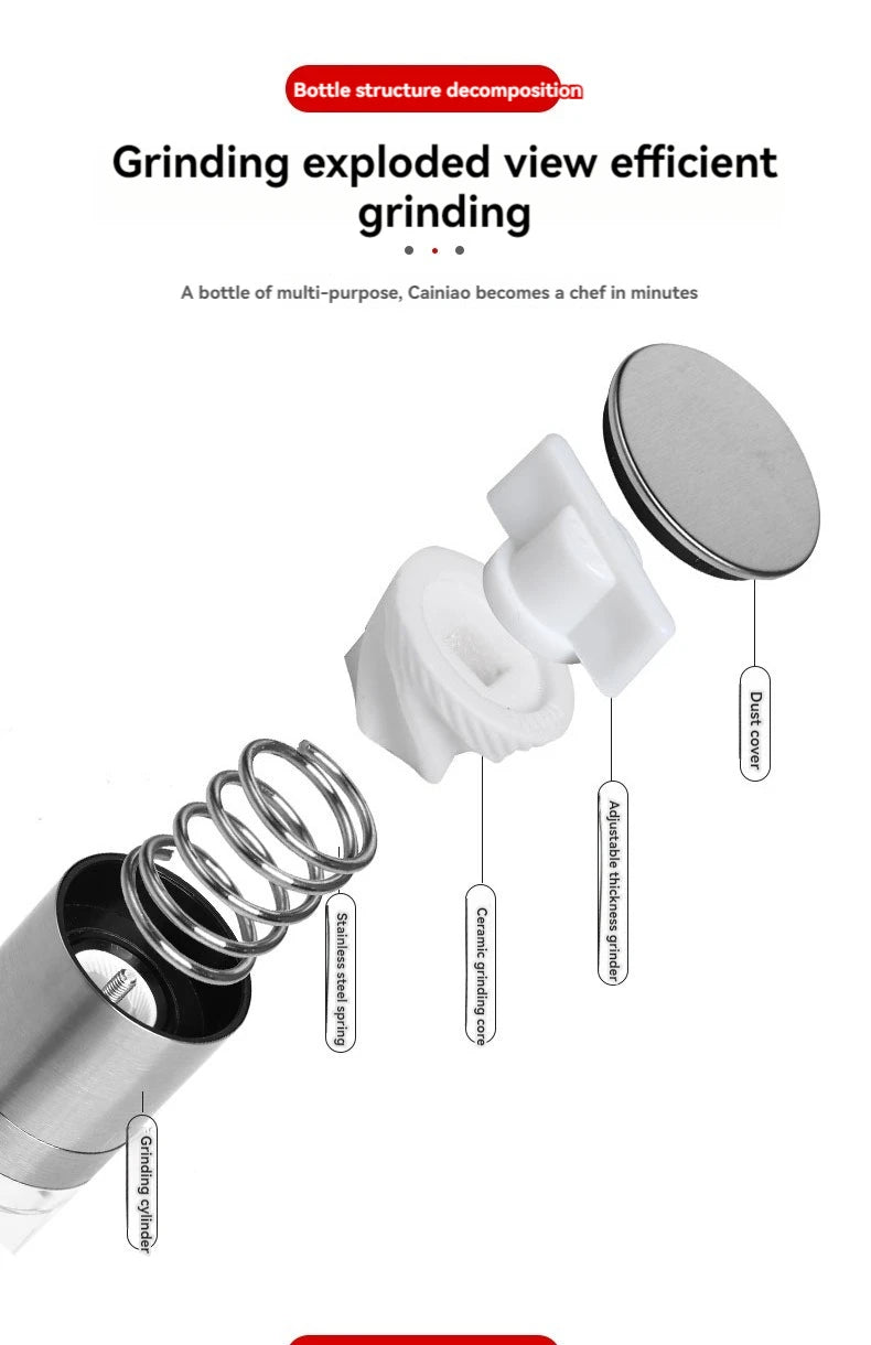 2-in-1 Salt & Pepper Grinder – Manual Stainless Steel Mill