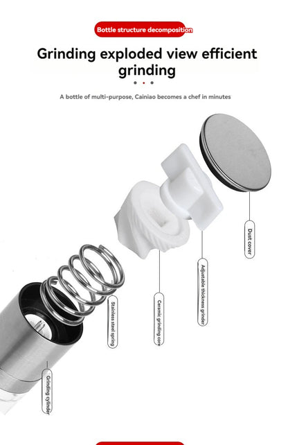 2-in-1 Salt & Pepper Grinder – Manual Stainless Steel Mill