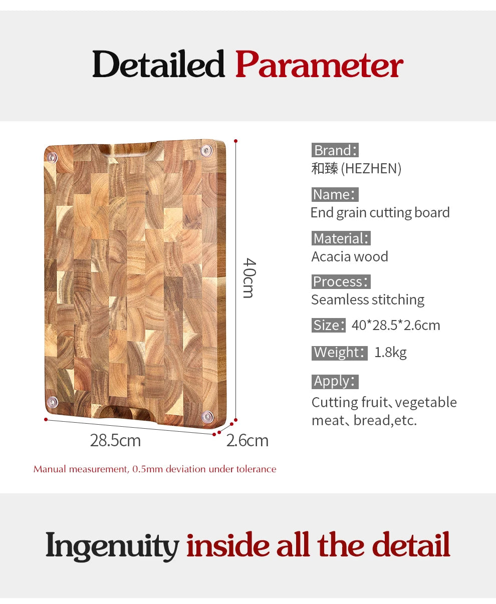 Acacia Wood Cutting Board – Double-Sided & Water-Resistant