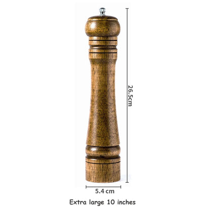 Wooden Salt & Pepper Grinder – Adjustable Ceramic Mill (5"/8"/10")
