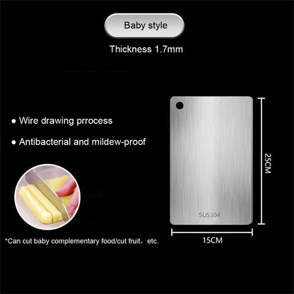 Double-Sided Stainless Steel Cutting Board – Thick & Multi-Purpose