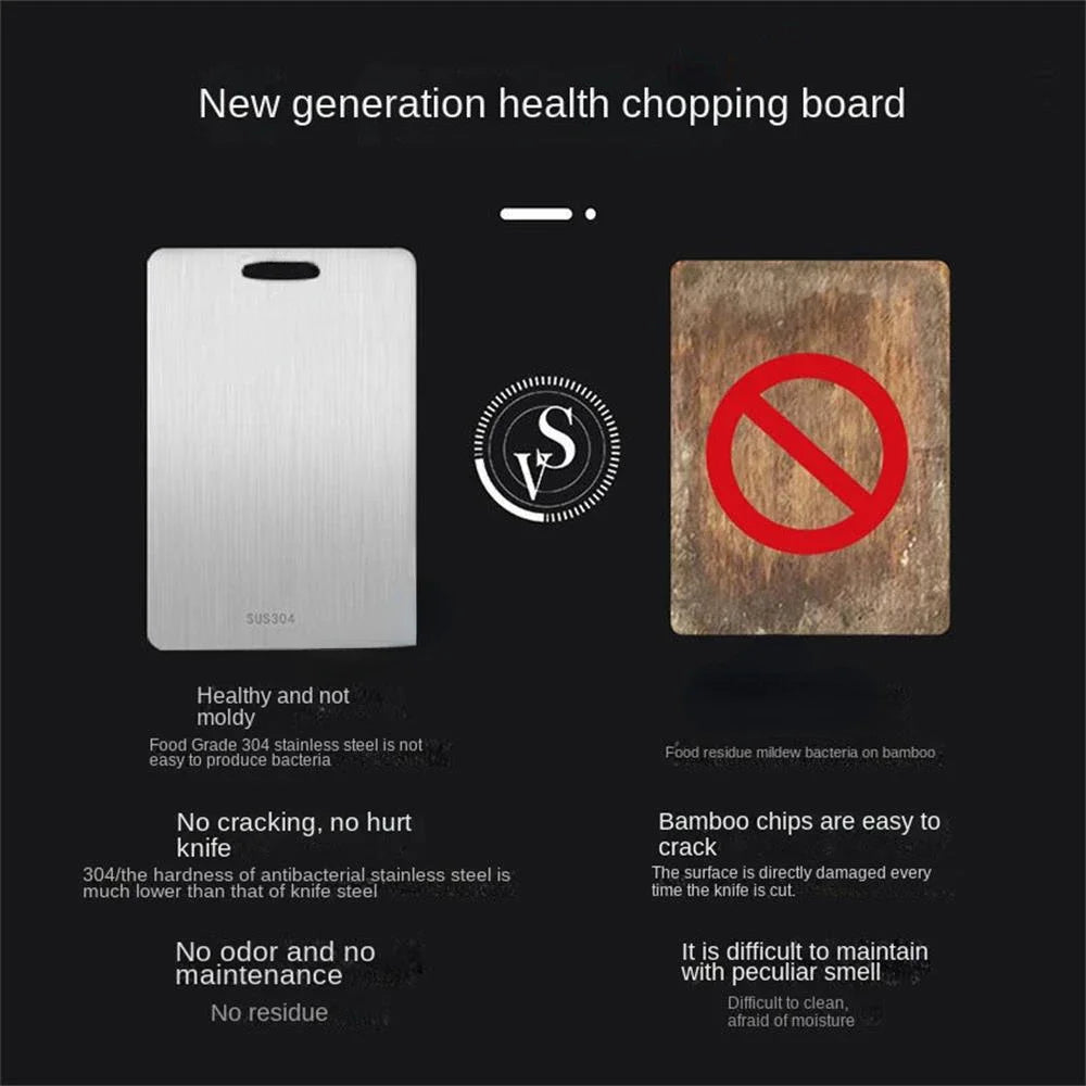 Double-Sided Stainless Steel Cutting Board – Thick & Multi-Purpose