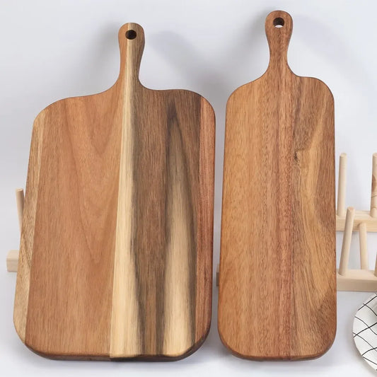 Wooden Cutting & Serving Board with Handle – Charcuterie & Cheese Platter