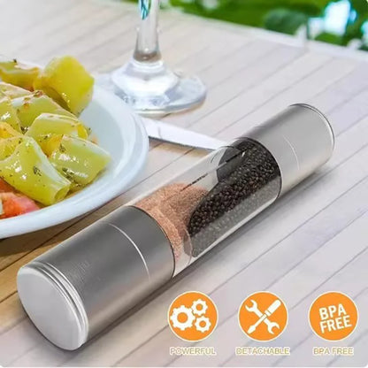 2-in-1 Salt & Pepper Grinder – Manual Ceramic Dual Mill