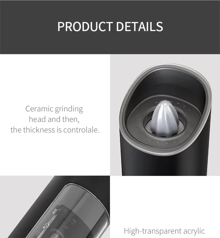 Electric Salt & Pepper Grinder Set – Automatic with LED