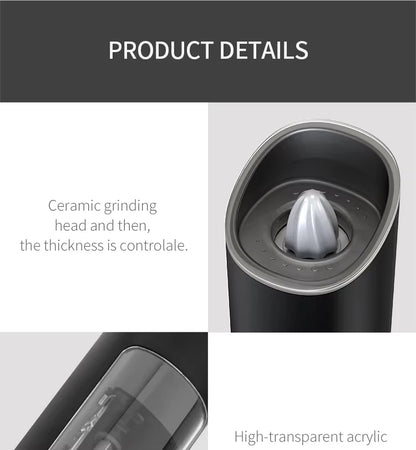Electric Salt & Pepper Grinder Set – Automatic with LED
