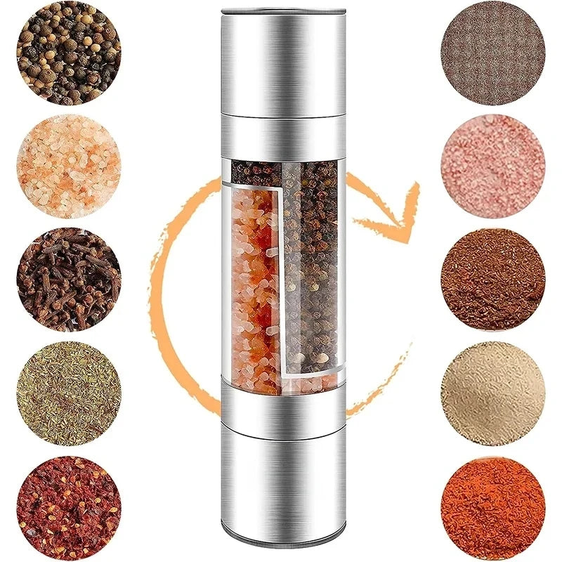 2-in-1 Salt & Pepper Grinder – Manual Stainless Steel Mill