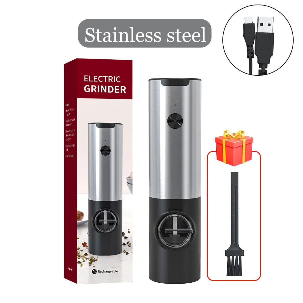 USB Electric Salt & Pepper Grinder – Adjustable Coarseness