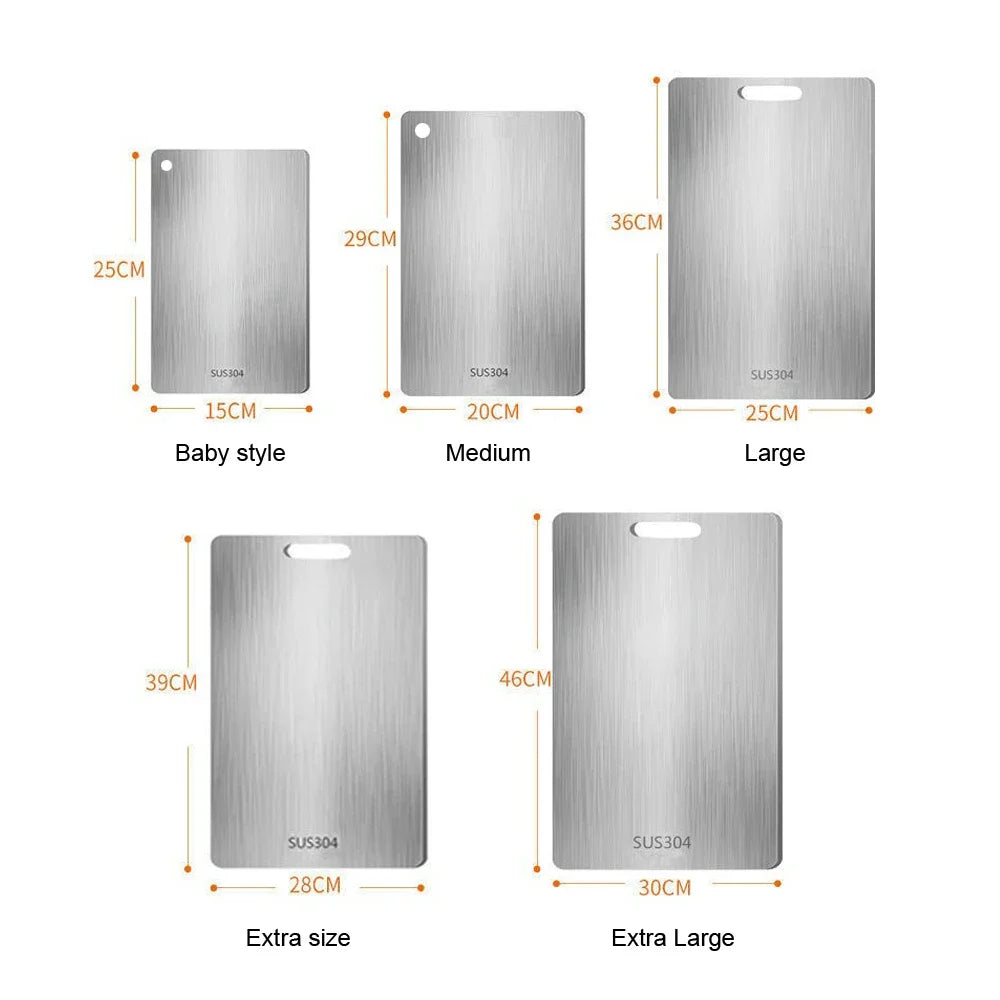 Double-Sided Stainless Steel Cutting Board – Thick & Multi-Purpose