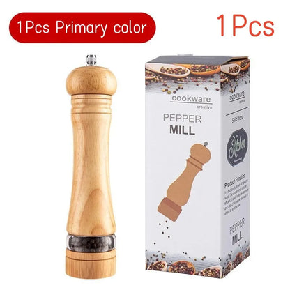 8" Wooden Pepper Grinder – Adjustable Ceramic Spice Mill