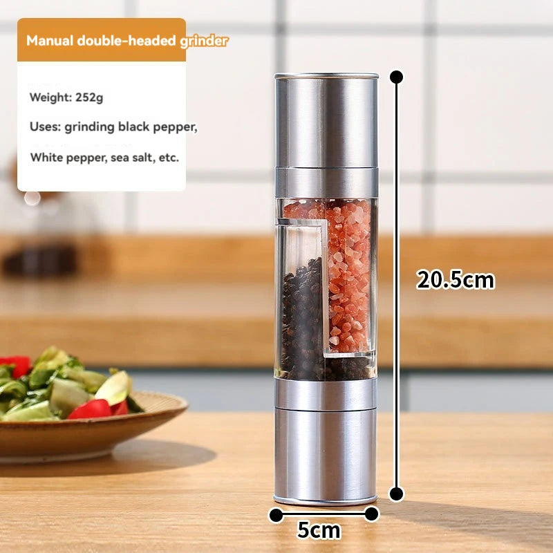 2-in-1 Salt & Pepper Grinder – Manual Stainless Steel Mill
