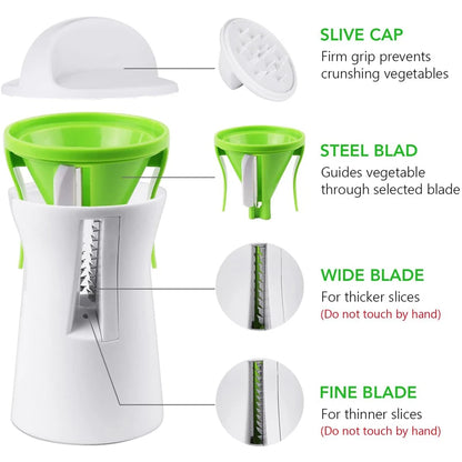 Creative vegetable spiral slicer spaghetti noodle machine spiral funnel shredder vegetable cutter grater