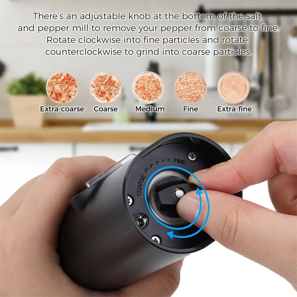 Electric Salt & Pepper Grinder – Battery Powered with Adjustable Coarseness