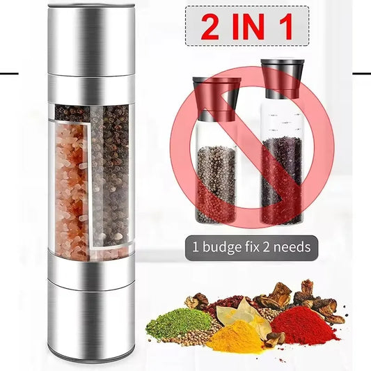 2-in-1 Salt & Pepper Grinder – Manual Ceramic Dual Mill