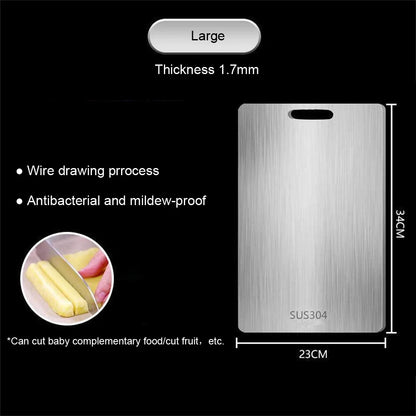 Double-Sided Stainless Steel Cutting Board – Thick & Multi-Purpose