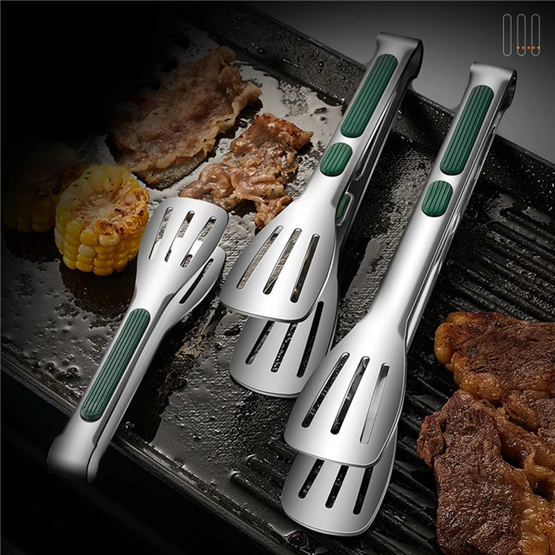 Non-Slip Stainless Steel Food Tongs Meat Salad Bread Serving Clip Barbecue Grill Buffet Clamp Cooking Tools Kitchen Accessories