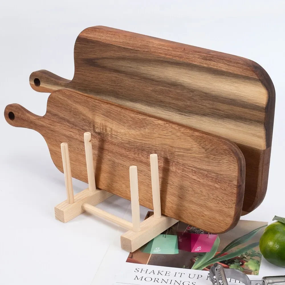Wooden Cutting & Serving Board with Handle – Charcuterie & Cheese Platter