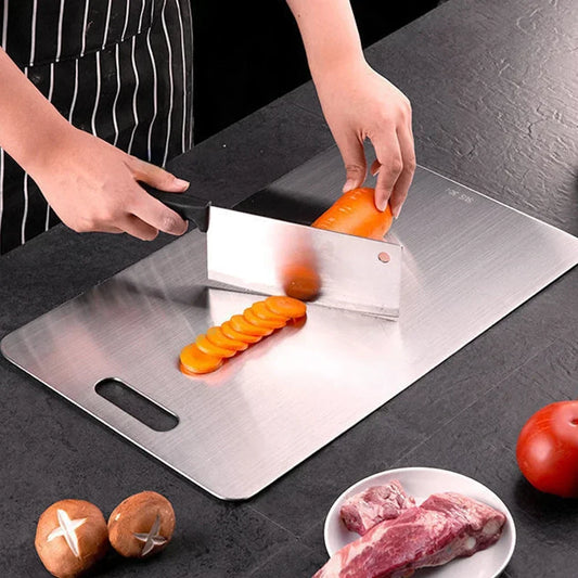 Double-Sided Stainless Steel Cutting Board – Thick & Multi-Purpose