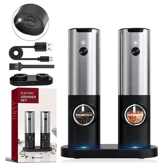 USB Electric Salt & Pepper Grinder – Adjustable Coarseness