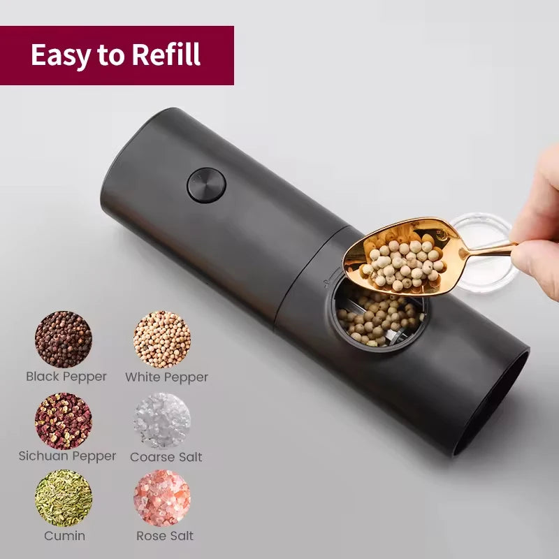 Electric Salt & Pepper Grinder Set – Automatic with LED
