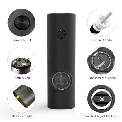 Electric Salt & Pepper Grinder Set – Automatic with LED