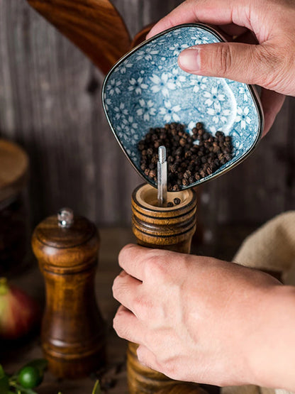 Wooden Salt & Pepper Grinder – Adjustable Ceramic Mill (5"/8"/10")