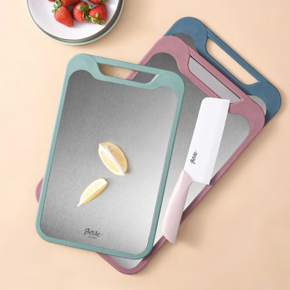 Double-Sided Cutting Board – Stainless Steel & Plastic