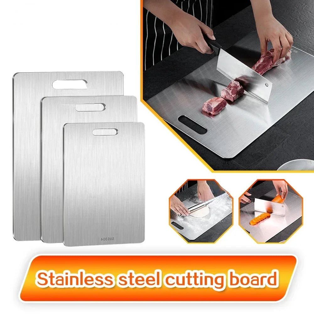 Double-Sided Stainless Steel Cutting Board – Thick & Multi-Purpose