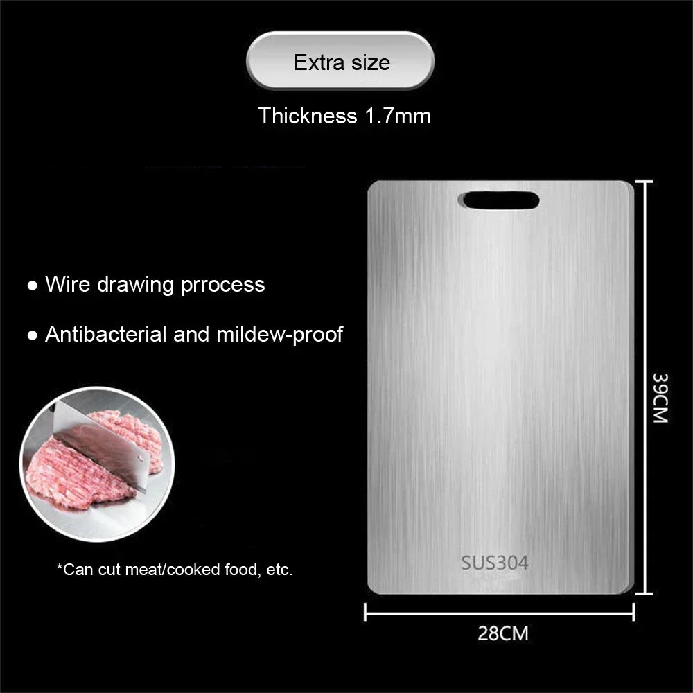 Double-Sided Stainless Steel Cutting Board – Thick & Multi-Purpose