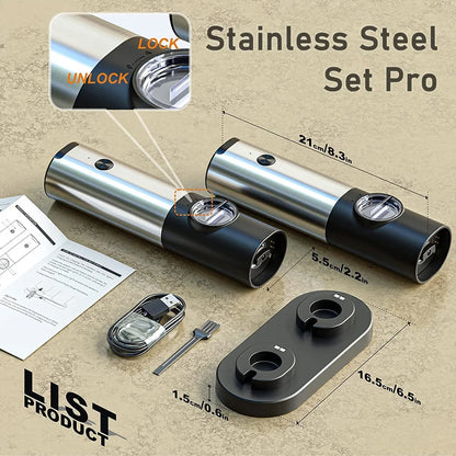 USB Electric Salt & Pepper Grinder – Adjustable Coarseness