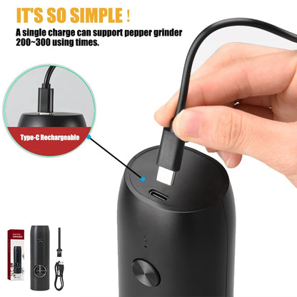 USB Electric Salt & Pepper Grinder – Adjustable Coarseness