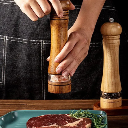 8" Wooden Pepper Grinder – Adjustable Ceramic Spice Mill