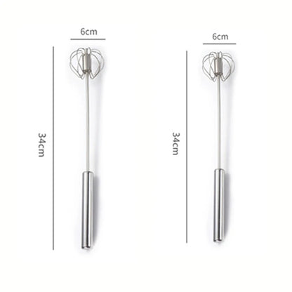 Semi-automatic Egg Beater 304 Stainless Steel Egg Whisk Manual Hand Mixer Self Turning Egg Stirrer Kitchen Accessories Egg Tools