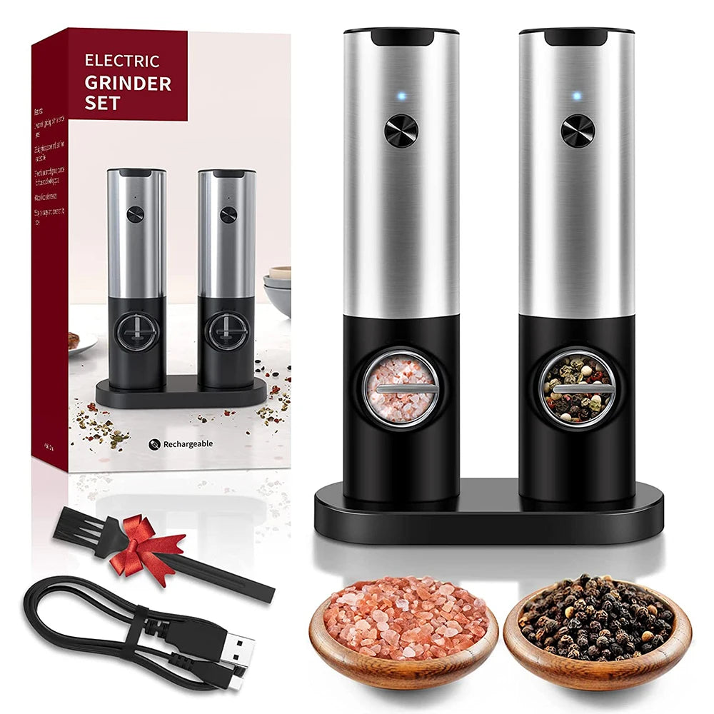 USB Electric Salt & Pepper Grinder – Adjustable Coarseness