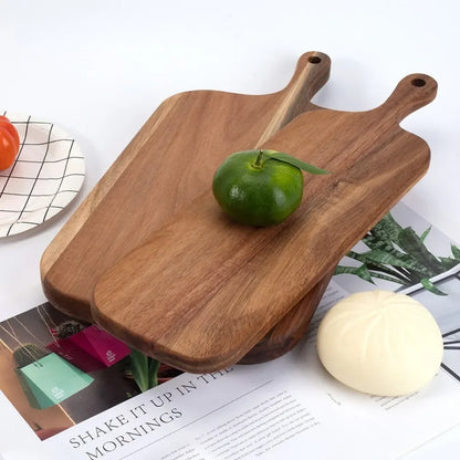 Wooden Cutting & Serving Board with Handle – Charcuterie & Cheese Platter