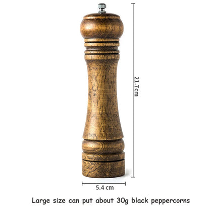 Wooden Salt & Pepper Grinder – Adjustable Ceramic Mill (5"/8"/10")