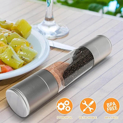 2-in-1 Salt & Pepper Grinder – Manual Stainless Steel Mill